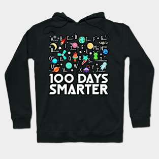 100Th Day Of School 100 Days Smarter Books Space Lover Hoodie